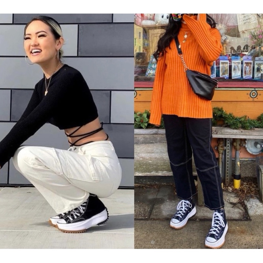 Black High Top Lace Up Platform Sneaker - Picture 8 of 11